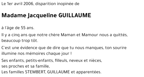 Jacqueline GUILLAUME