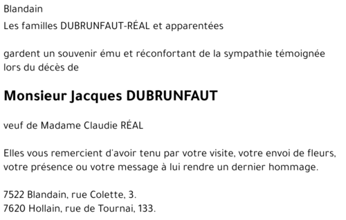 Jacques DUBRUNFAUT