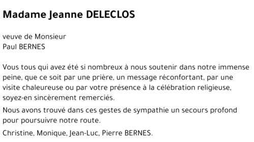 Jeanne DELECLOS