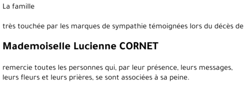 Lucienne CORNET