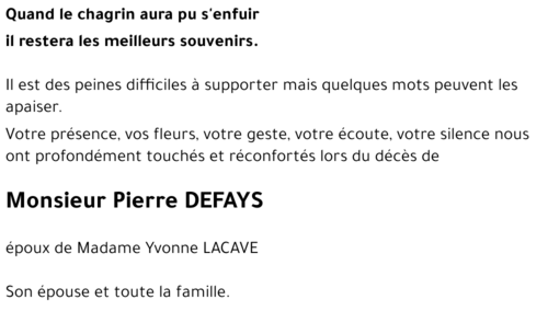 Pierre DEFAYS