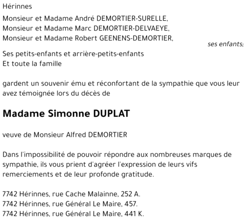 Simonne DUPLAT