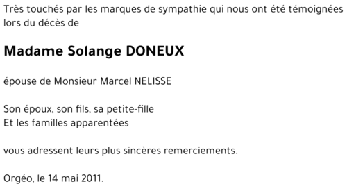 Solange DONEUX