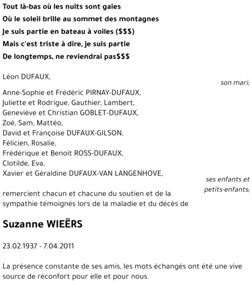 Suzanne WIEËRS