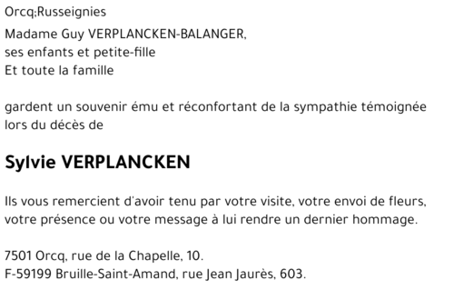 Sylvie VERPLANCKEN