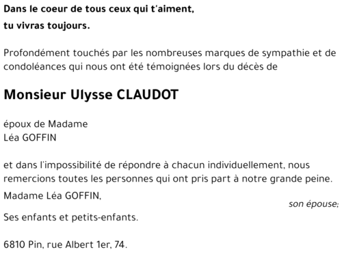 Ulysse CLAUDOT