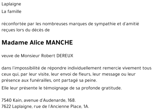 Alice MANCHE