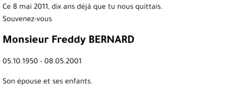 Freddy BERNARD