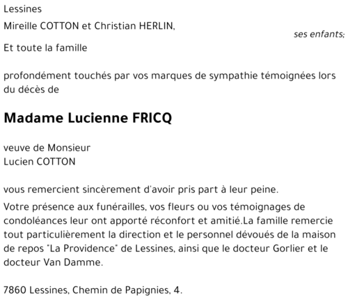 FRICQ Lucienne