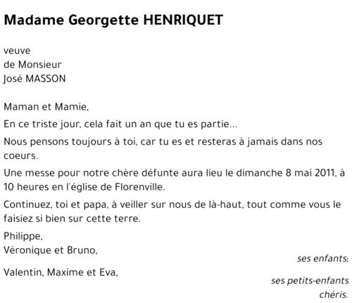 Georgette HENRIQUET