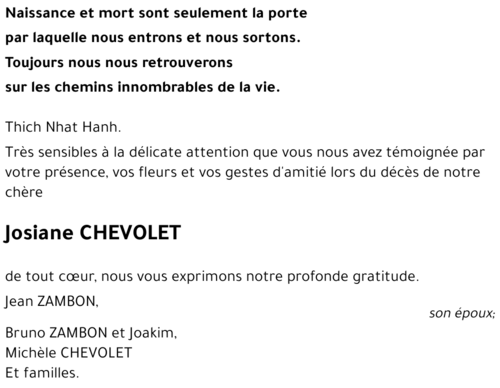 Josiane CHEVOLET