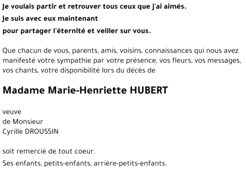 Marie-Henriette HUBERT
