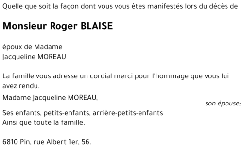 Roger BLAISE