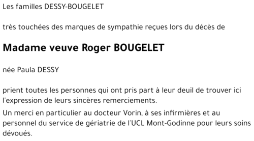 veuve Roger BOUGELET