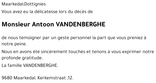 Antoon VANDENBERGHE