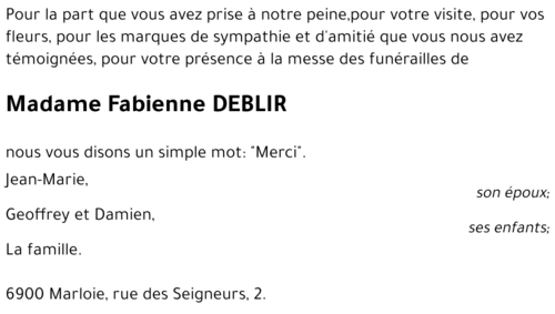 Fabienne DEBLIR