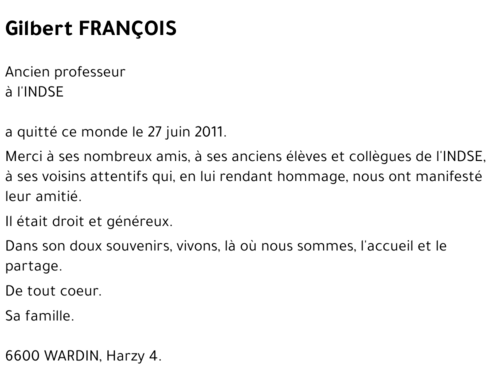 Gilbert FRANÇOIS