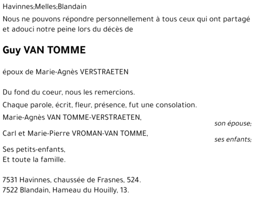 Guy VAN TOMME