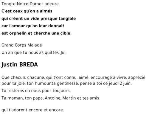 justin Breda