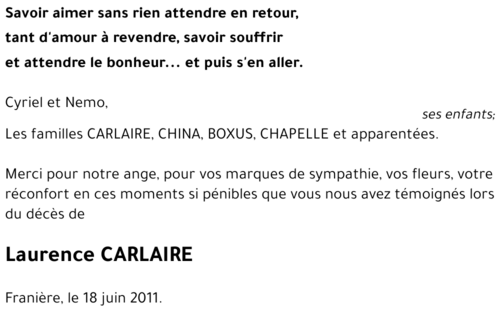 Laurence CARLAIRE