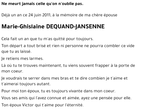Marie-Ghislaine DEQUAND-JANSENNE