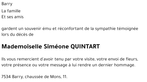 Siméone QUINTART