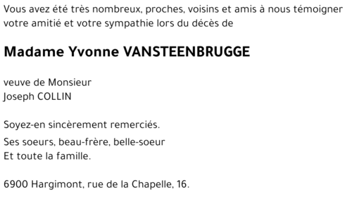Yvonne VANSTEENBRUGGE