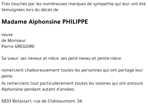 Alphonsine PHILIPPE