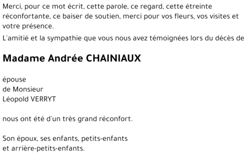 Andrée CHAINIAUX