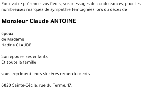 Claude ANTOINE