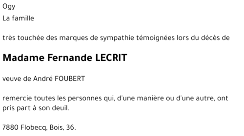 Fernande LECRIT