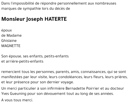 Joseph HATERTE