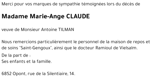 Marie-Ange CLAUDE