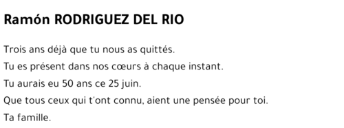 Ram'on RODRIGUEZ DEL RIO
