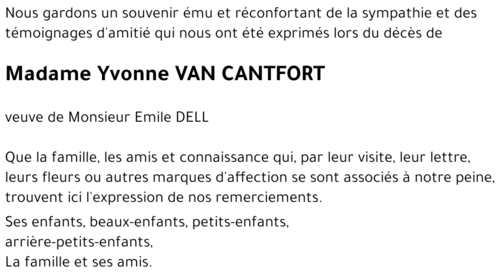 Yvonne VAN CANTFORT