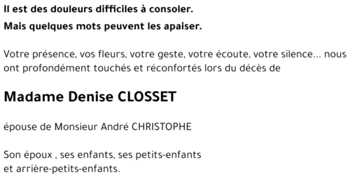 Denise CLOSSET