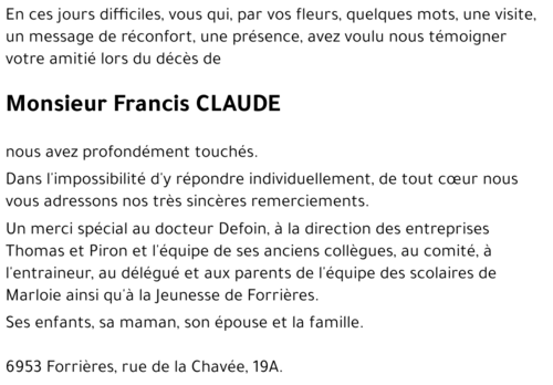 Francis CLAUDE