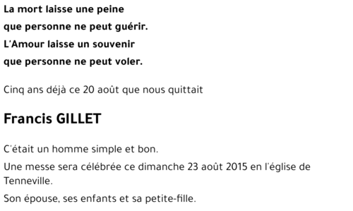 Francis GILLET