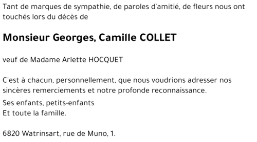 Georges, Camille COLLET