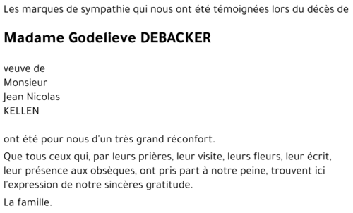 Godelieve DEBACKER