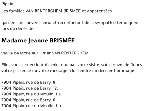 Jeanne BRISMÉE