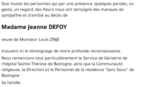 Jeanne DEFOY