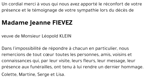 Jeanne FIEVEZ