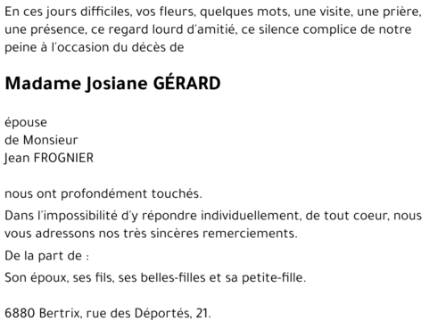 Josiane GÉRARD