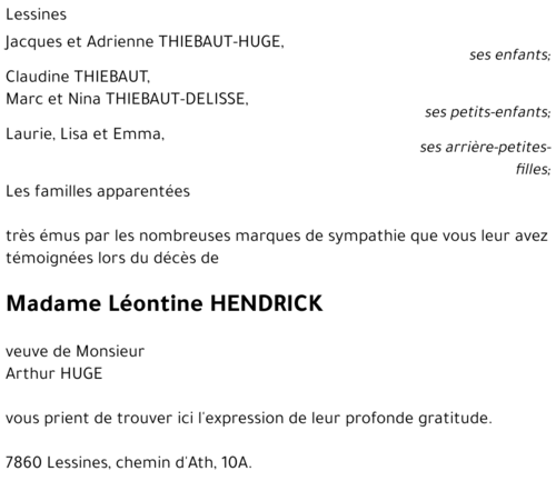 Léontine HENDRICK