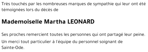 Martha LEONARD