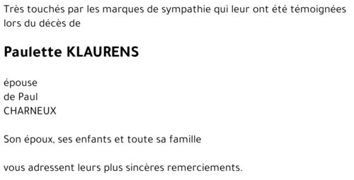 Paulette KLAURENS