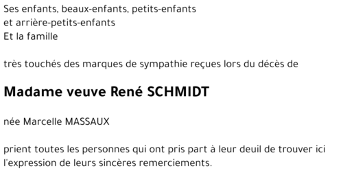 veuve René SCHMIDT