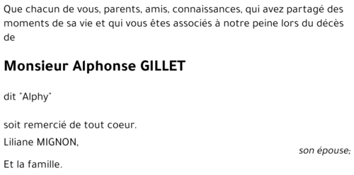 Alphonse GILLET