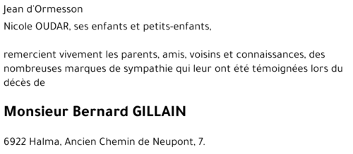 Bernard GILLAIN